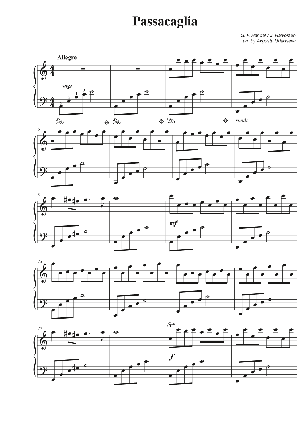 Passacaglia (arr. Avgusta Udartseva)