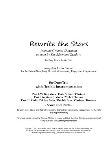 Rewrite The Stars (arr. Jeremy Crosmer)