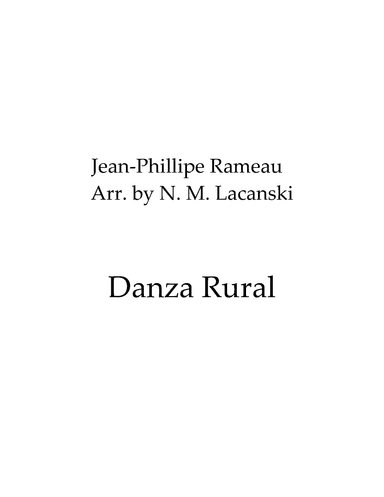 Danza Rural (arr. Nick Lacanski)