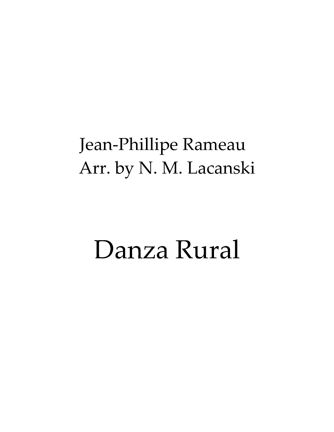Danza Rural (arr. Nick Lacanski)