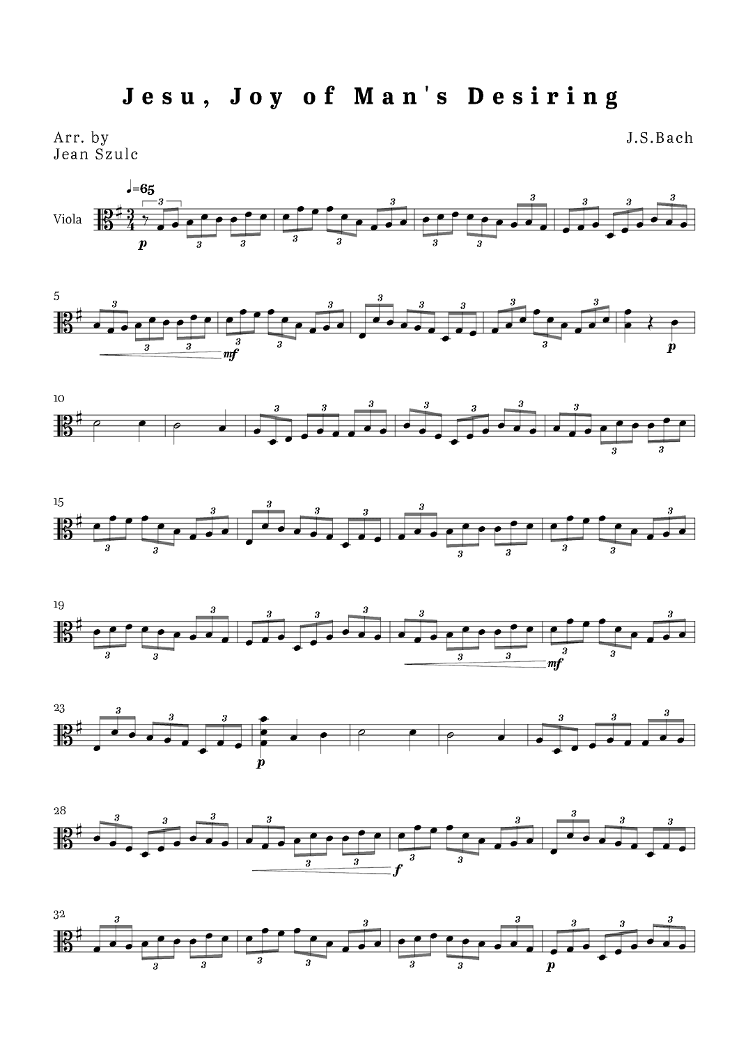 Jesu, Joy of Man's Desiring (arr. Jean Szulc)