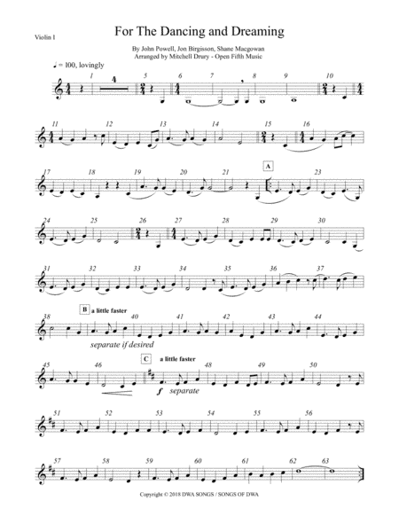 For The Dancing And The Dreaming (arr. Mitchell Drury)