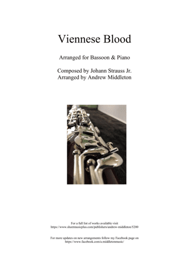 Viennese Blood arrange for Bassoon and Piano (arr. Andrew Middleton)