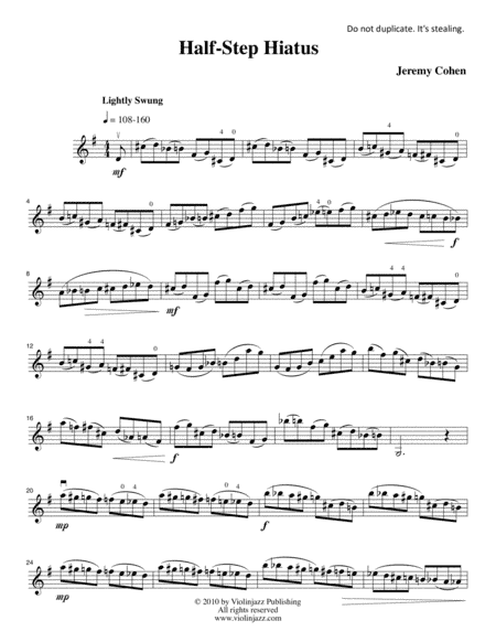 Half-Step Hiatus (solo violin)
