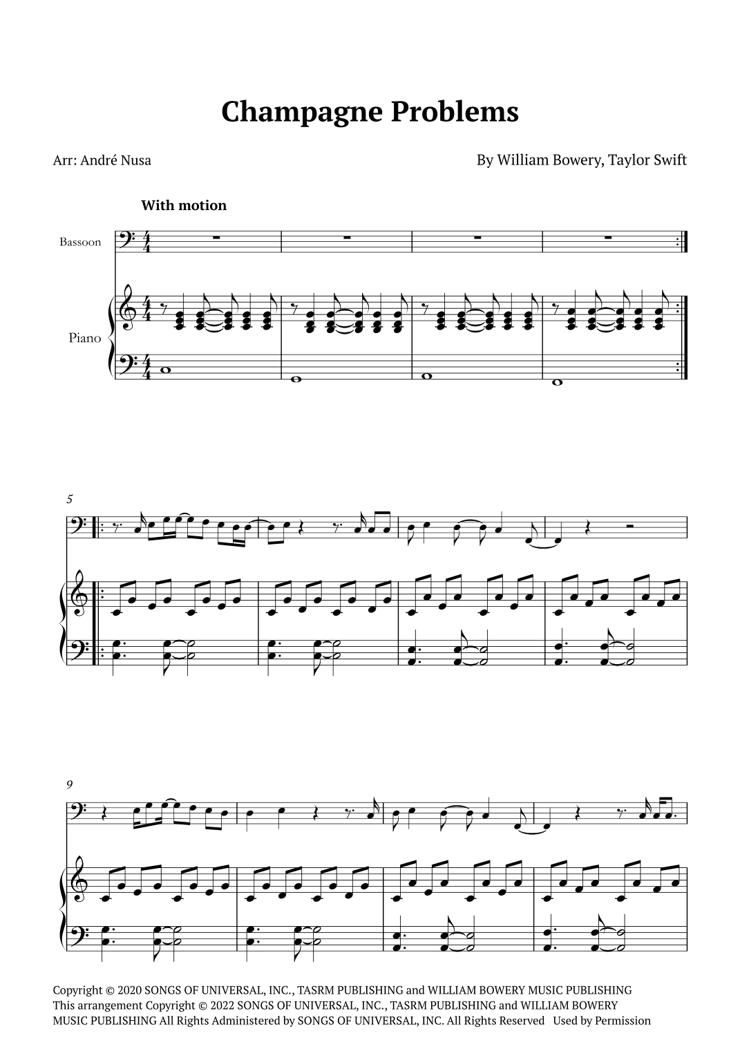 Champagne Problems (arr. André Nusa)
