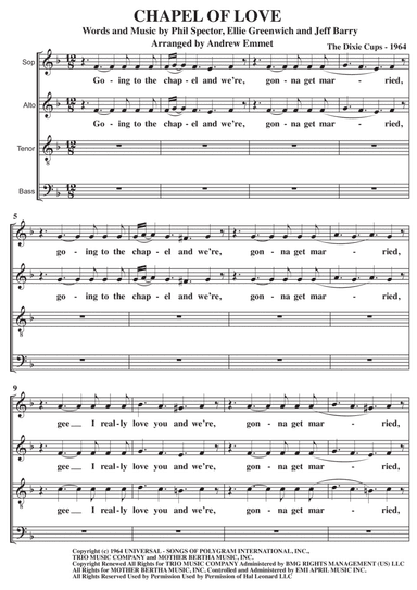 Chapel Of Love (arr. Andrew Emmet)