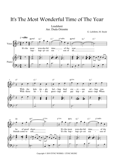 It's The Most Wonderful Time Of Year (arr. Duda Oriontte)