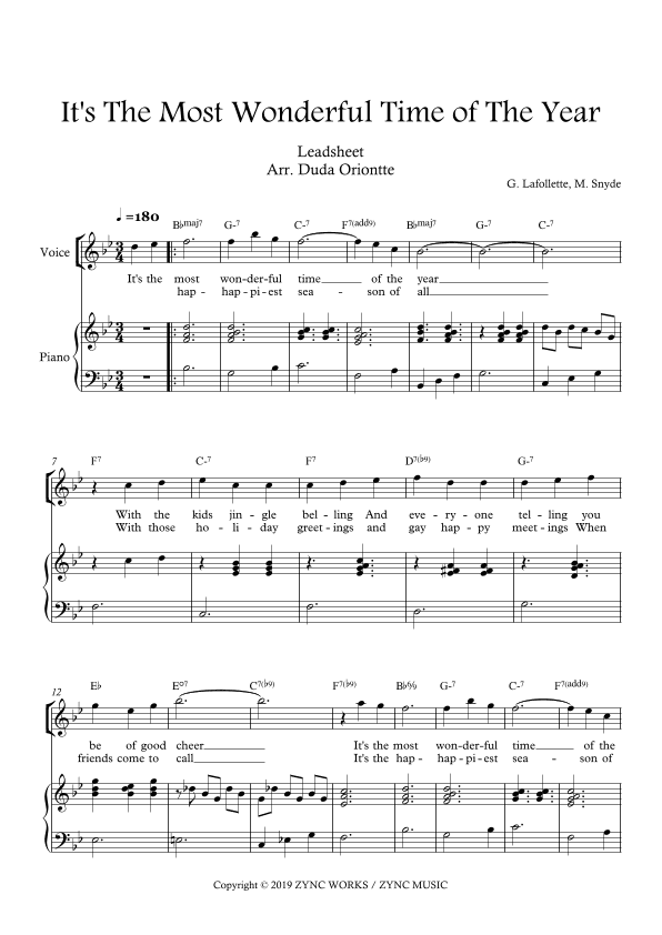 It's The Most Wonderful Time Of Year (arr. Duda Oriontte)