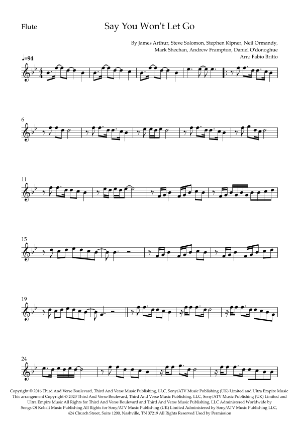 Say You Won't Let Go (arr. Fabio Britto)