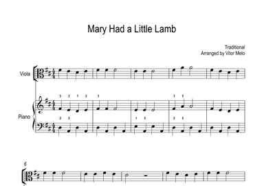 Mary Had a Little Lamb (arr. Vitor Melo)