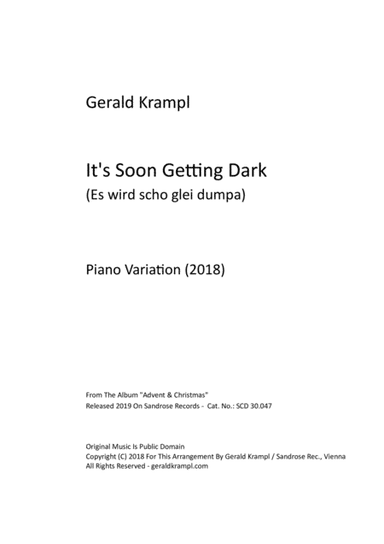 It's Soon Getting Dark (Es wird scho glei dumpa) (arr. Gerald Krampl)