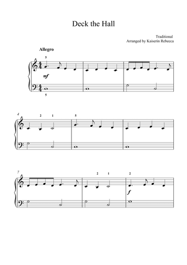 Deck the Hall (arr. Kaiserin Rebecca)