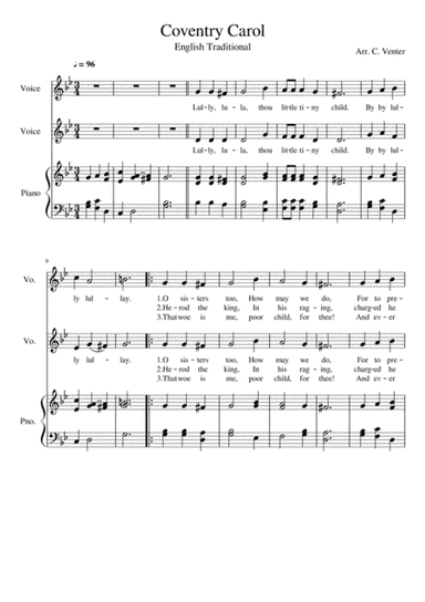 Coventry Carol (arr. Caroline Venter)