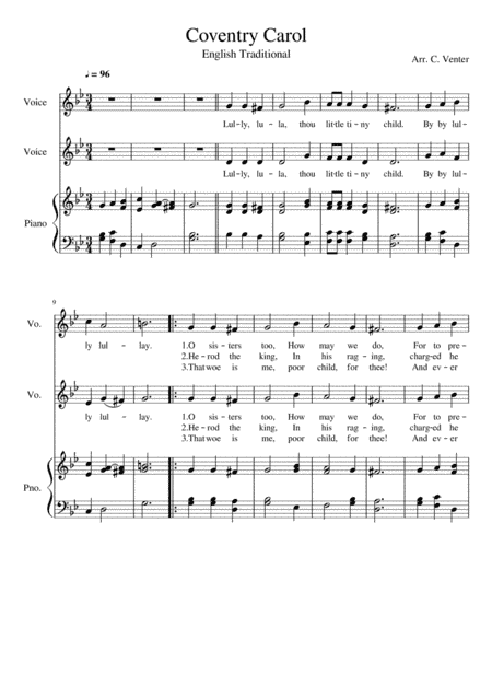 Coventry Carol (arr. Caroline Venter)