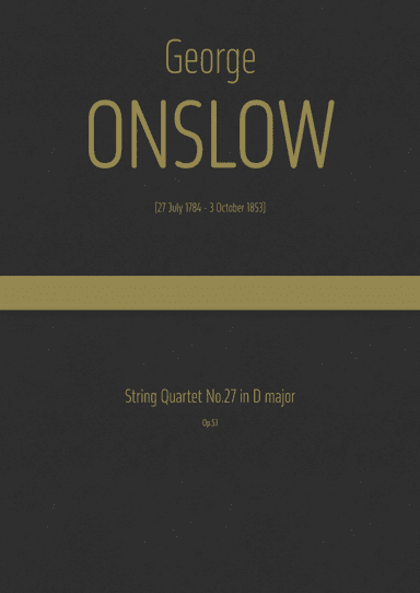 Onslow - String Quartet No.27 in D major, Op.53 (arr. J.G. Cucó Barber)