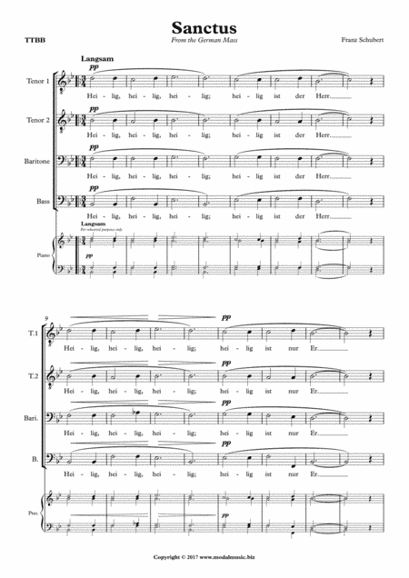 Sanctus (TTBB) (arr. Modal Music)