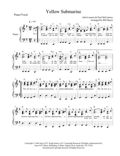 Yellow Submarine (arr. Bill Hayes)