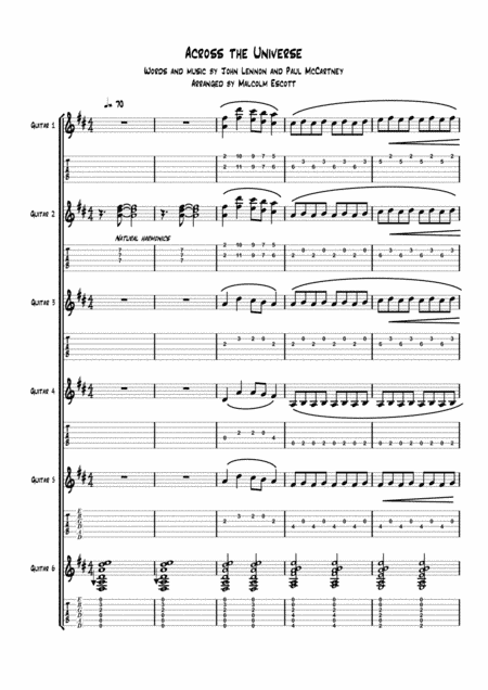 Across The Universe (arr. Malcolm Escott)