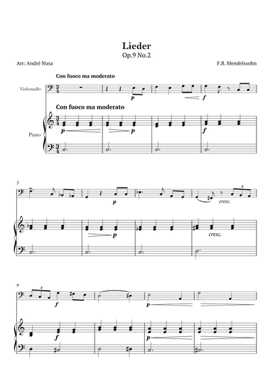 Lieder Op.9 No.2 (arr. André Nusa)