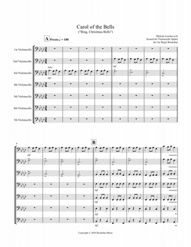 Carol of the Bells (F min) (Violoncello Septet) (arr. Regis Bookshar)