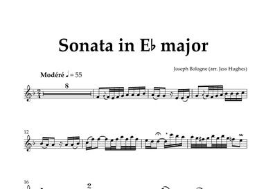 Sonata (i. Andante) (arr. for B-flat saxophone and harp) Saxophone Part (arr. Jess Hughes)