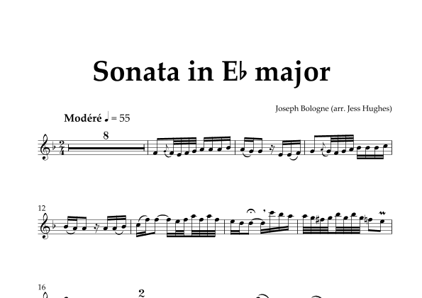 Sonata (i. Andante) (arr. for B-flat saxophone and harp) Saxophone Part (arr. Jess Hughes)