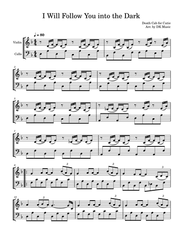 I Will Follow You Into The Dark (arr. DK Music)
