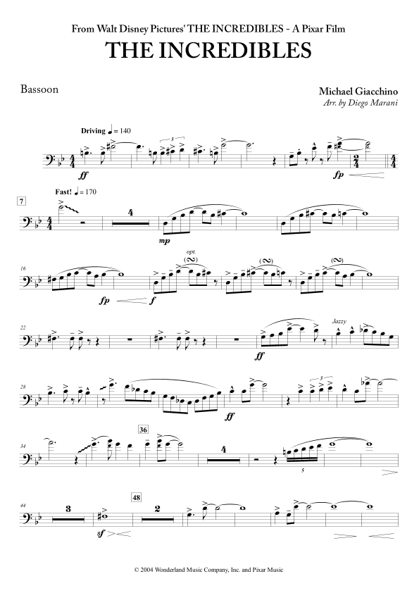 The Incredibles (main Theme) (arr. Diego Marani)