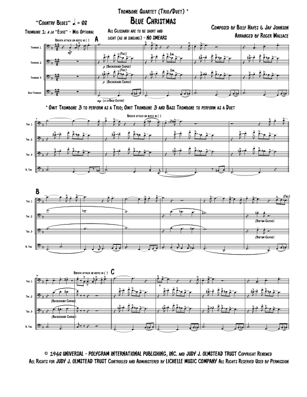 Blue Christmas (arr. Roger Wallace)