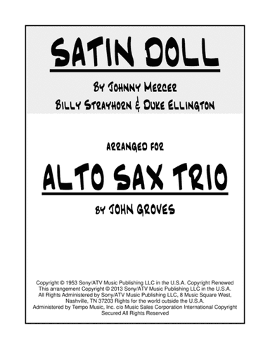 Satin Doll (arr. John Groves)