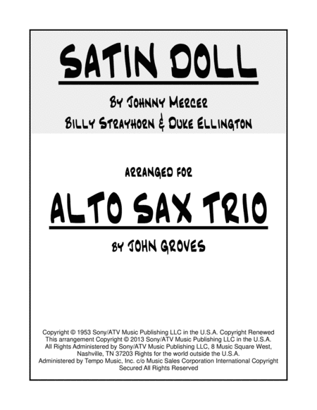 Satin Doll (arr. John Groves)