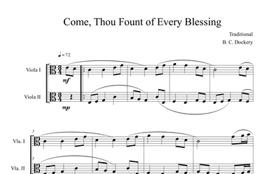 Come, Thou Fount of Every Blessing (Viola Duet) (arr. B. C. Dockery)