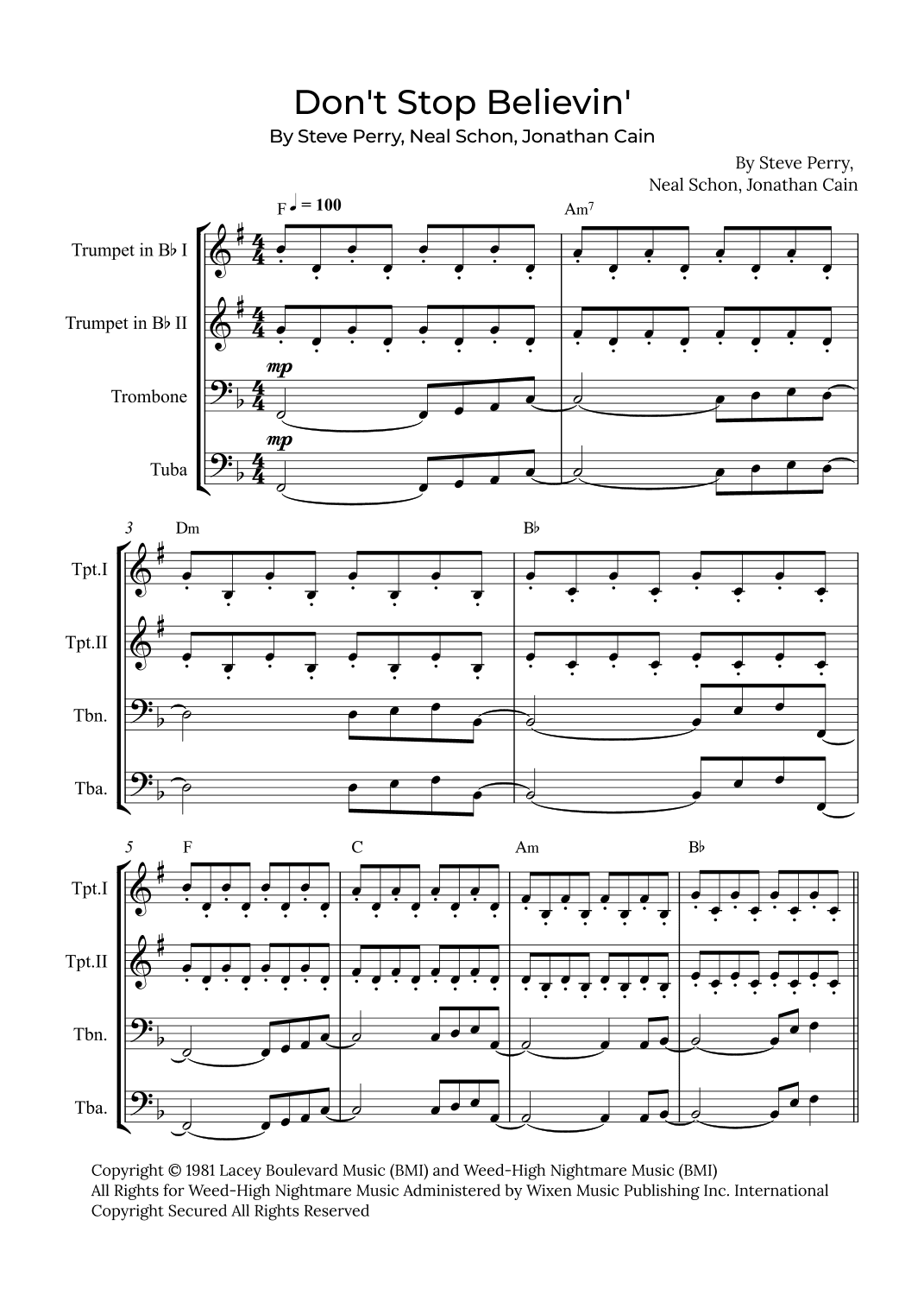 Don't Stop Believin' (arr. Alex Nunes Rodrigues)