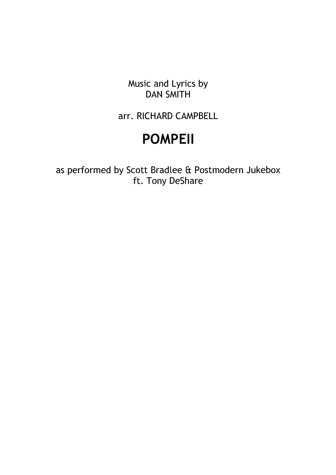 Pompeii (arr. Richard Campbell)