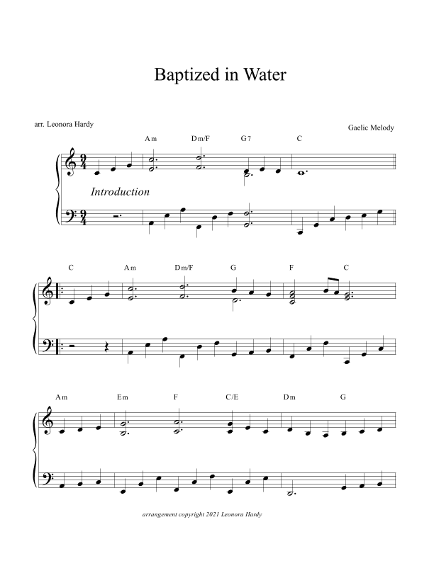 Baptized In Water (arr. Leonora Hardy)