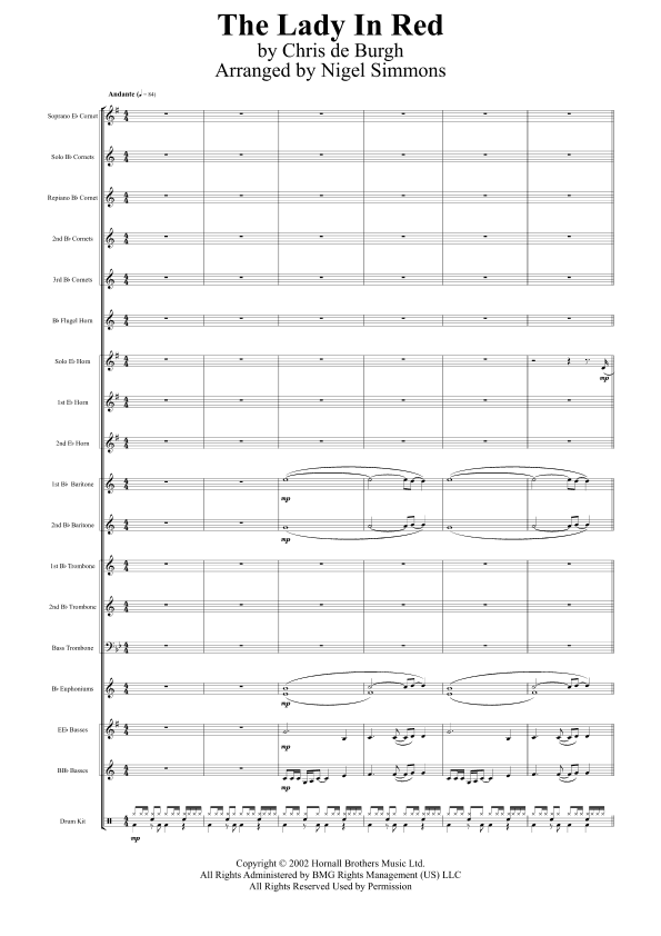 Lady In Red (arr. Nigel Simmons)