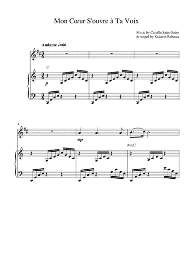 Mon Cœur S'ouvre à Ta Voix (arr. Kaiserin Rebecca)