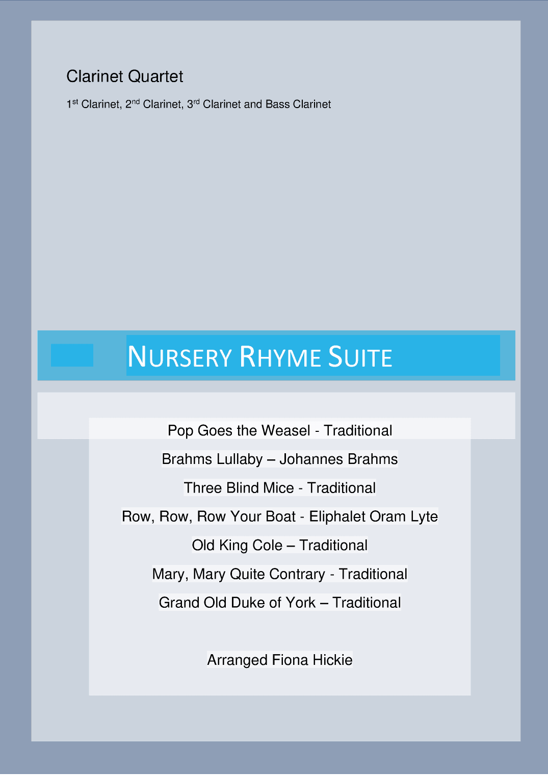 Nursery Rhyme Suite (arr. Fiona Alice Hickie)