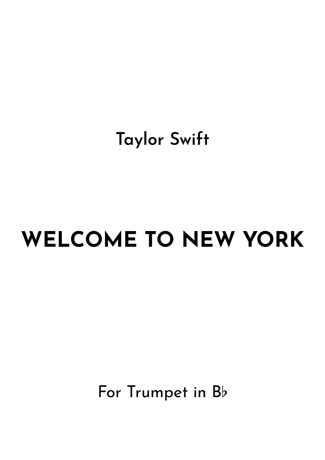 Welcome To New York (arr. Jireh J.)