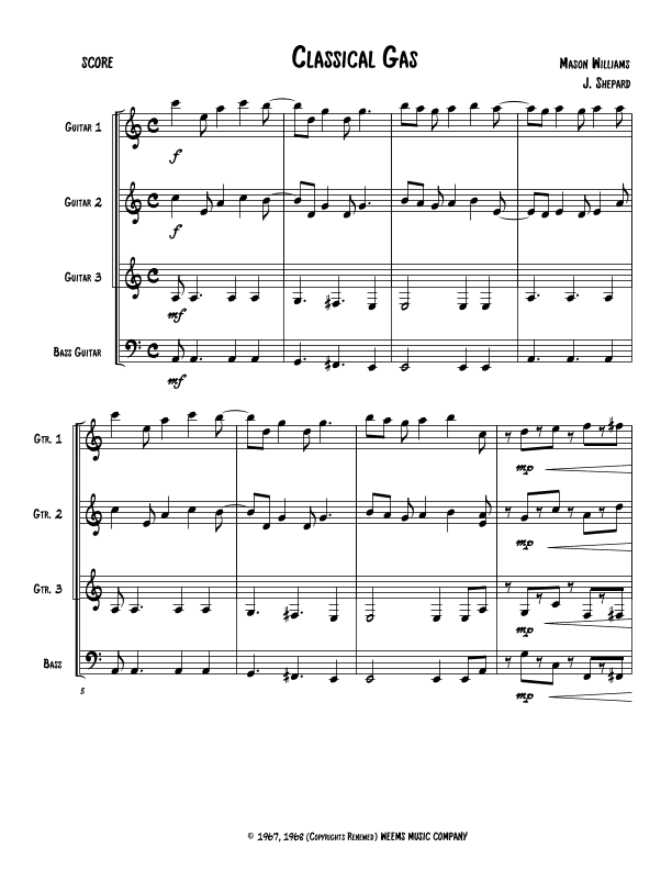 Classical Gas (arr. Jeremy Shepard)