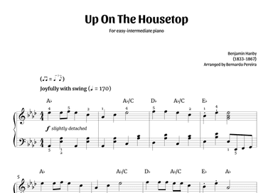 Up On The Housetop (easy-intermediate piano – A? major) (arr. Bernardo Pereira)