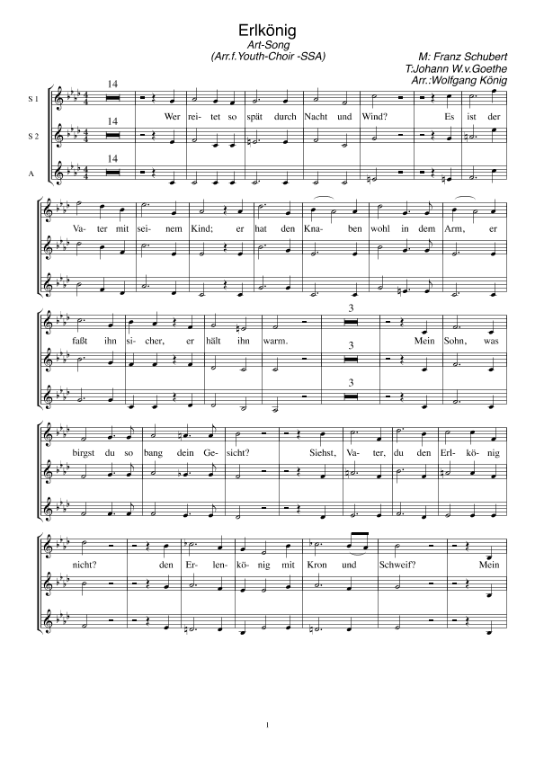 Erlkönig (arr. Wolfgang König)