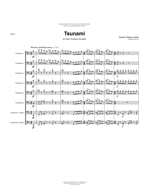 Tsunami for 8-part Trombone Ensemble