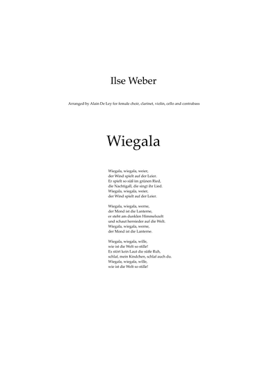 Wiegala (arr. Alain De Ley)