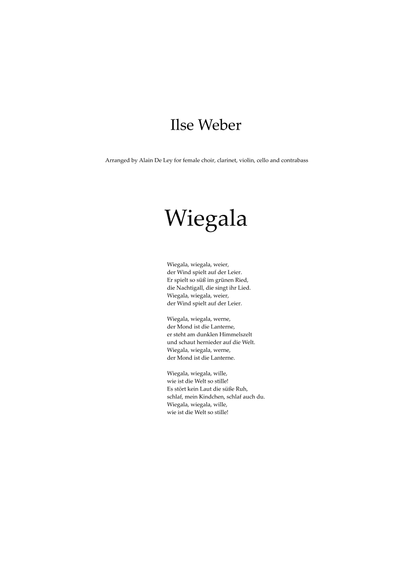 Wiegala (arr. Alain De Ley)