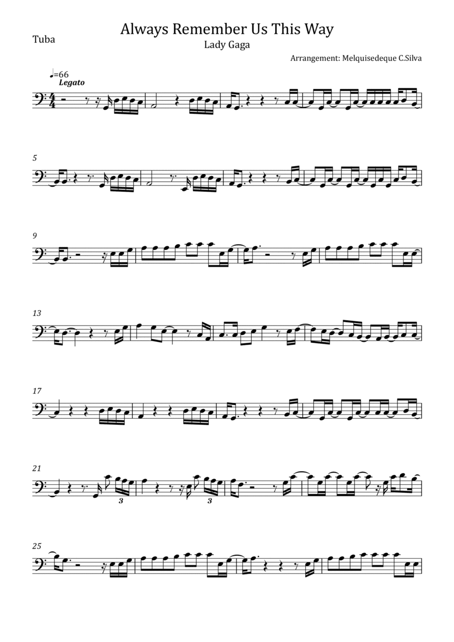 Always Remember Us This Way (arr. Melquisedeque C.Silva)