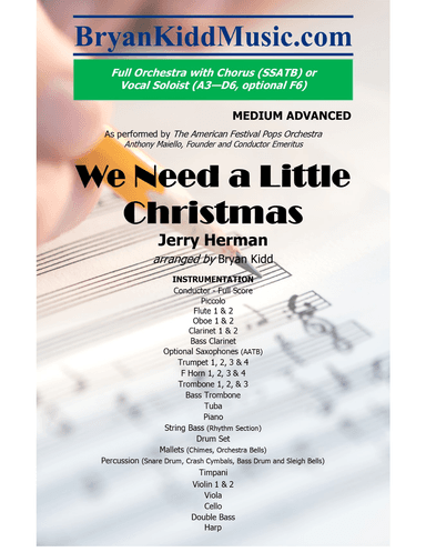 We Need A Little Christmas (arr. Bryan Kidd)