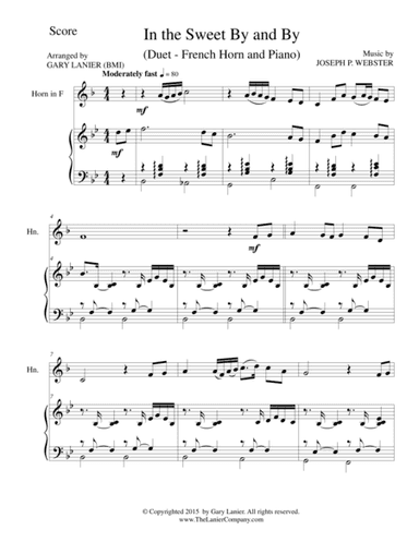 IN THE SWEET BY AND BY (Duet – French Horn and Piano/Score and Parts) (arr. Gary Lanier)