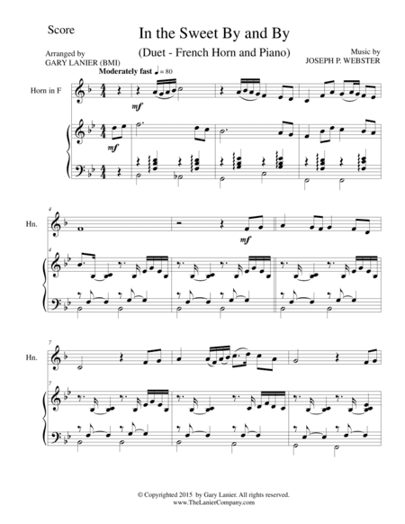 IN THE SWEET BY AND BY (Duet – French Horn and Piano/Score and Parts) (arr. Gary Lanier)