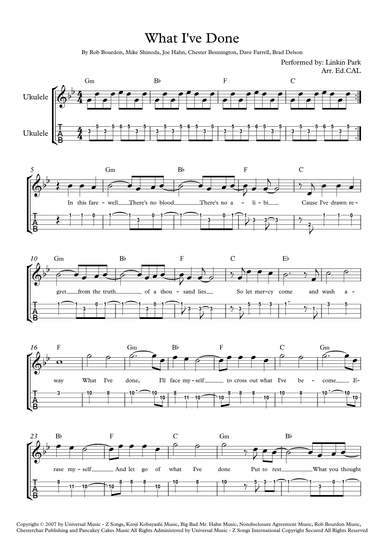 What I've Done (arr. Arr. Ed.CAL)